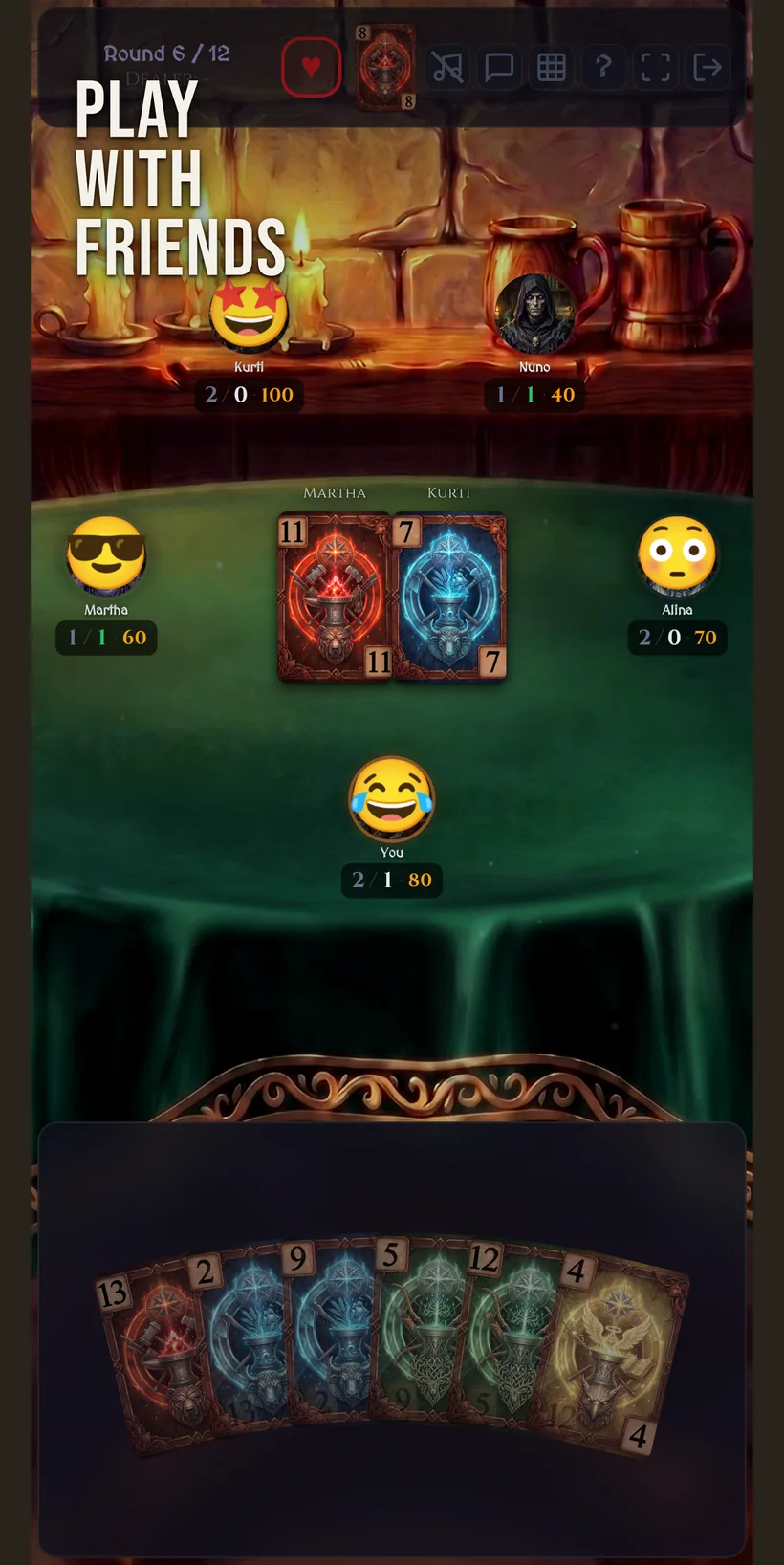 Foretell — emoji reactions between players